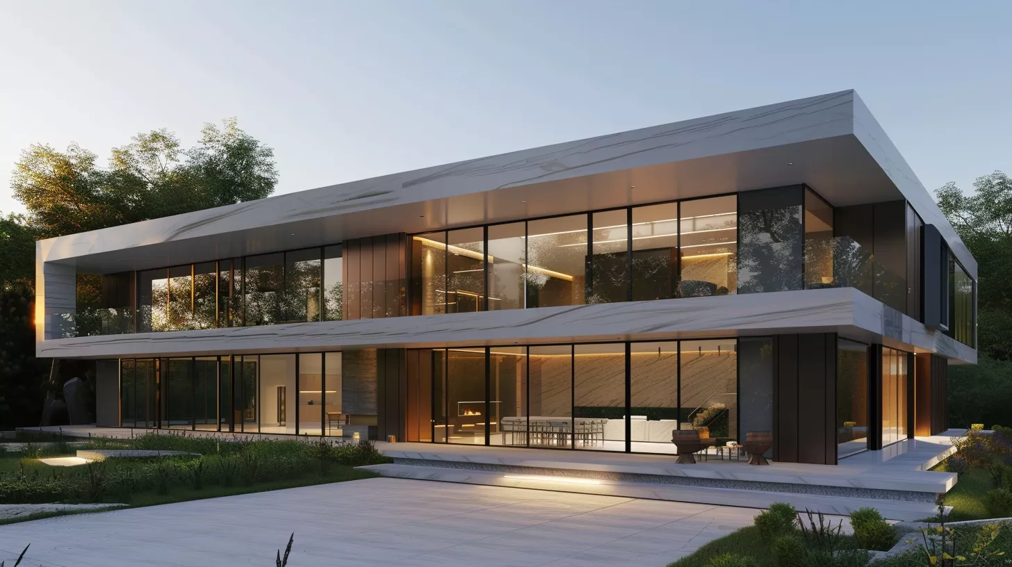 واجهة زجاج و رخام – Glass  Marble Facade